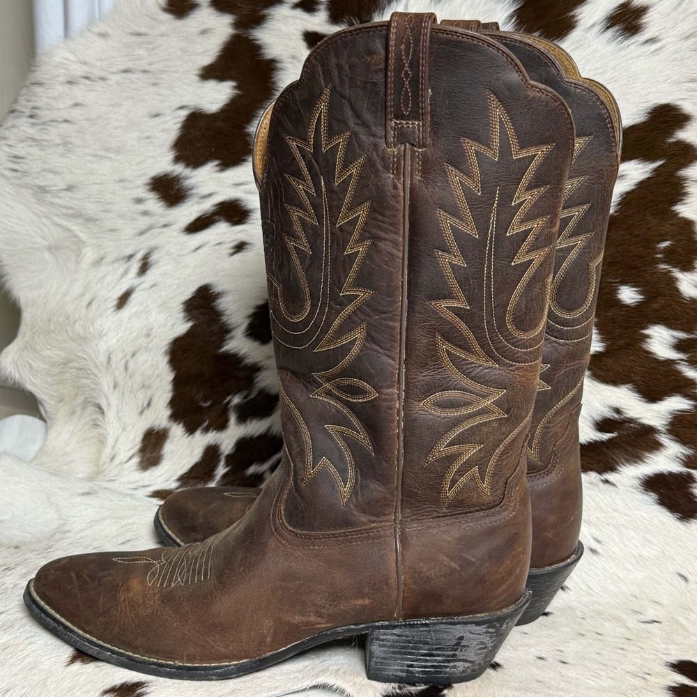 Ariat Heritage‎ Leather Round Toe Western Boots Size 8.5 T1 - Picture 6 of 9